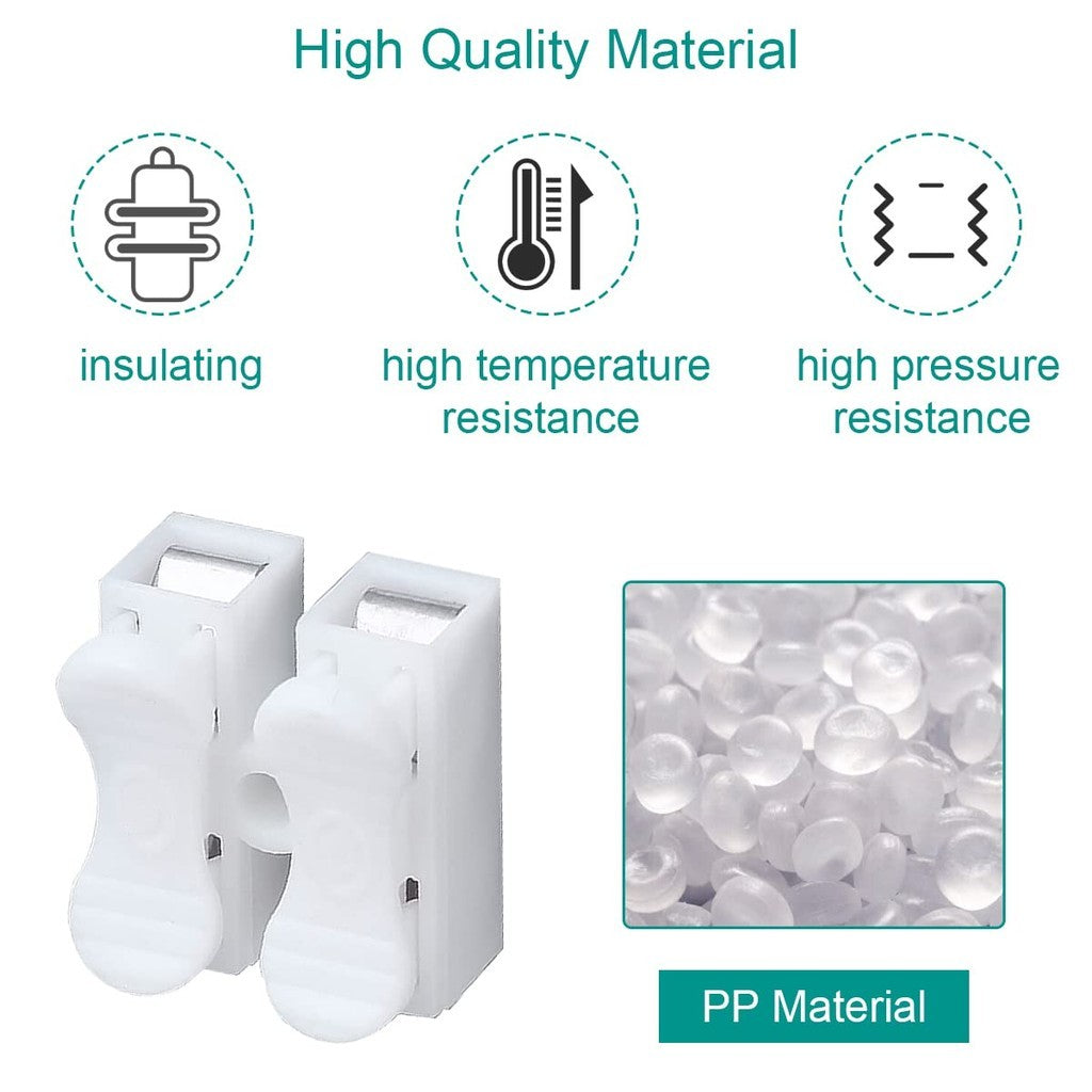 Fulabs 100pcs Self-Locking Cable Connectors 2 Pin Quick Splice Wire And Cable Connectors CH2 250V