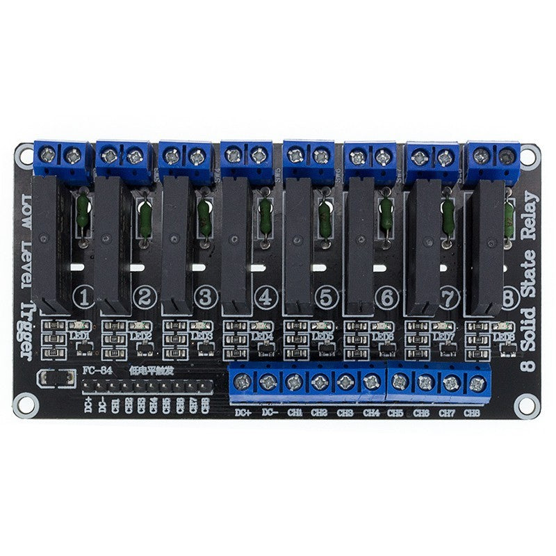 5V 1 2 4 8 Channel SSR G3MB-202P Solid State Relay Module 240V 2A Output with Resistive Fuse Diy Kit