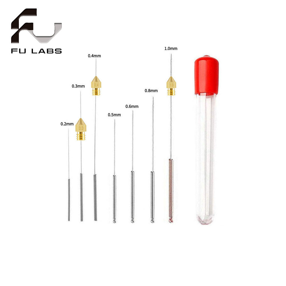Fulabs 5Pcs Stainless Steel Cleaning Needle 0.15mm 0.25mm 0.3mm 0.35mm 0.4mm Part Drill For V6 Nozzle 3D Printers Parts