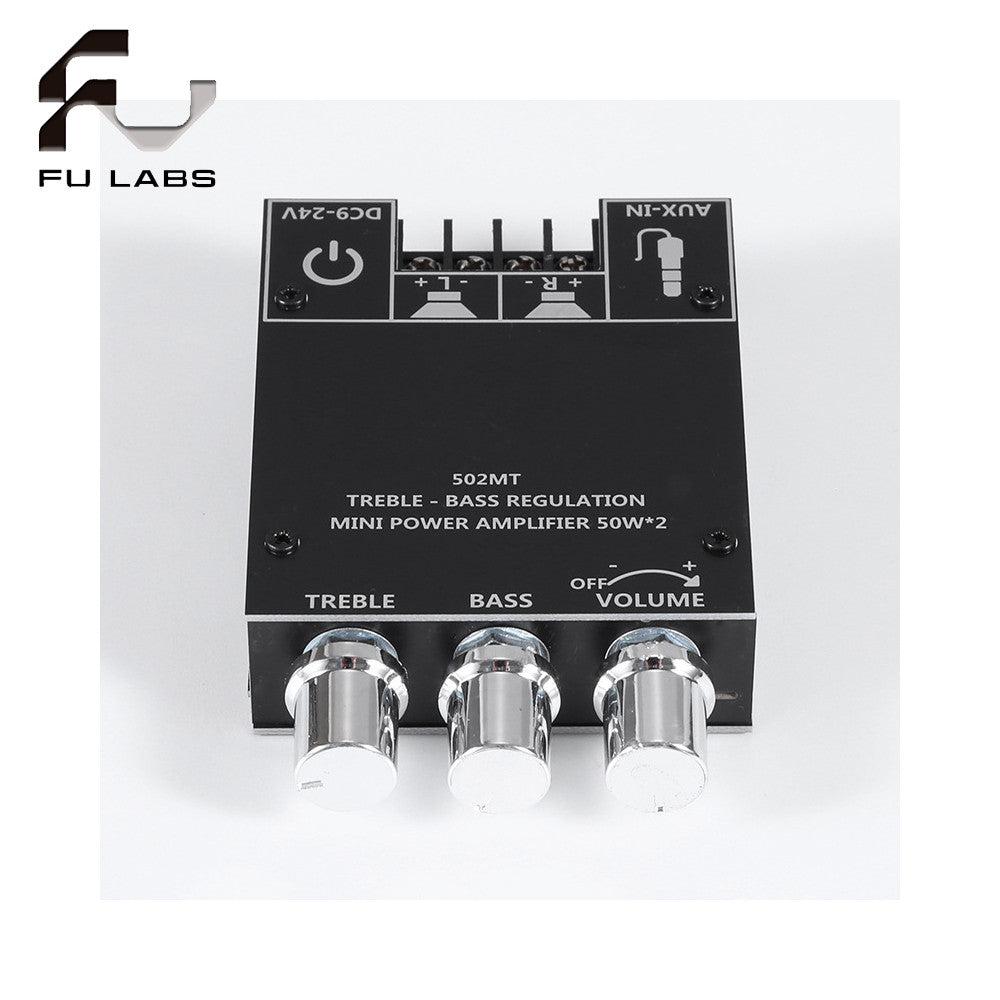 1pcs ZK-502MT Bluetooth 5.0 Subwoofer Amplifier Board Stereo AUX Bass Treble Amplifier 2*50W 12V 24V
