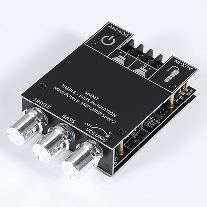1pcs ZK-502MT Bluetooth 5.0 Subwoofer Amplifier Board Stereo AUX Bass Treble Amplifier 2*50W 12V 24V