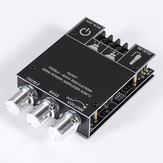 1pcs ZK-502MT Bluetooth 5.0 Subwoofer Amplifier Board Stereo AUX Bass Treble Amplifier 2*50W 12V 24V