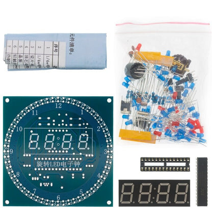 DS1302 DIY Rotating Digital LED Display Module Alarm Electronic Digital Clock Kit 51 SCM Learning Board 5V
