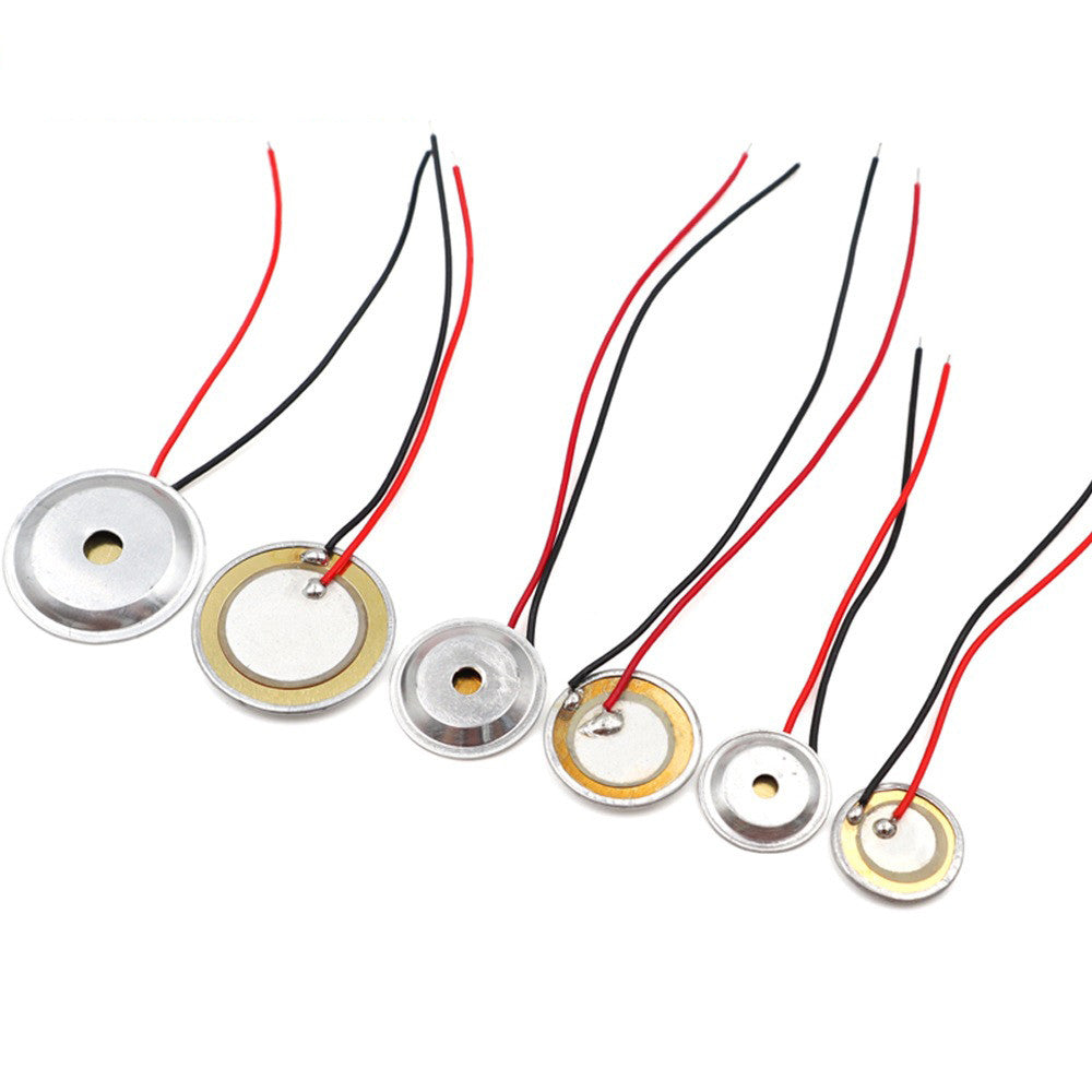 Fulabs 10Pcs Piezoelectric Piezo Ceramic Wafer Plate Element Sounder Sensor with Wire 60mm for Buzzer Loudspeaker 12/15/20/27/35/50mm