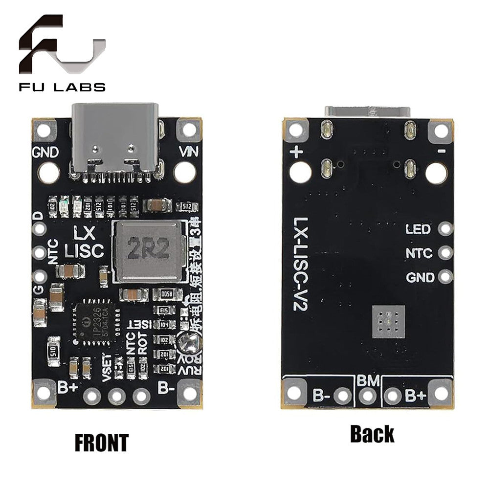Type-C USB 2/3S BMS 15W 8.4V 12.6V 1.5A 2S 3S BMS Lithium Battery Charging Boost Module With Balanced Support Fast Charge Indicator