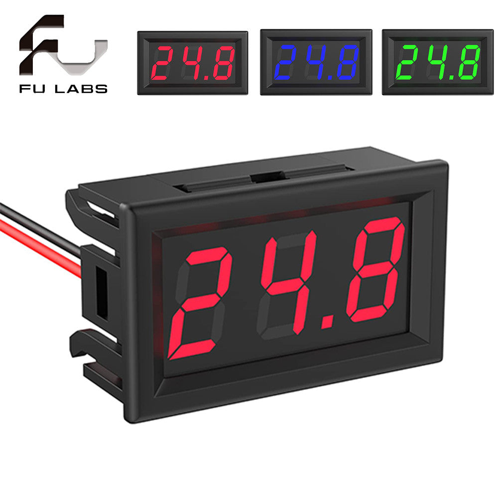 DC 5V-120V Digital Voltmeter Panel Gauge 2 Wires 0.56 inch LED Mini Voltage Meter Table Red Green Blue Display