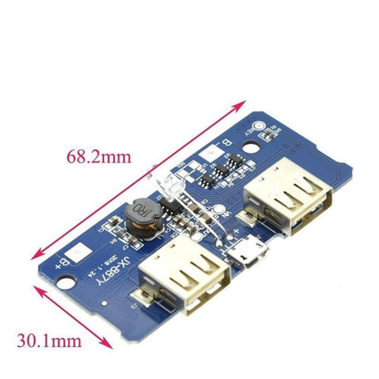 18650 Dual Micro USB 3.7V to 5V 2A Boost Mobile Power Bank DIY 18650 Lithium Battery Charger PCB Board Step Up Module With Led