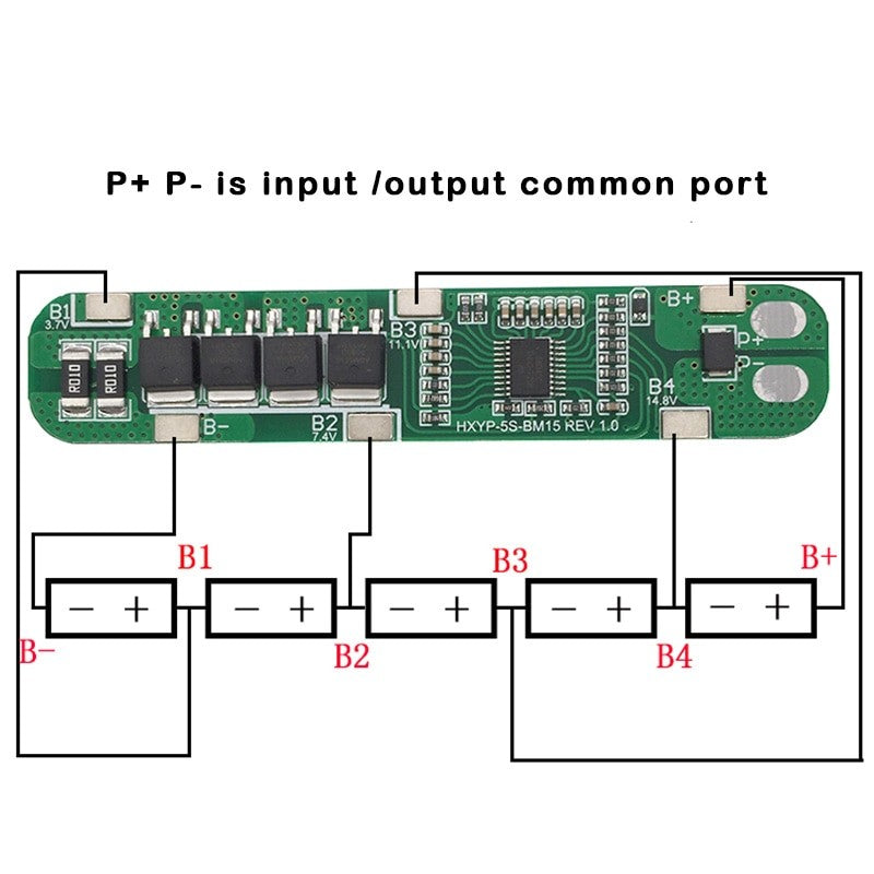 5S 15A Li-ion Lithium Battery 18650 Charger PCB BMS 18.5V 21V Cell Protection Board Integrated Circuits