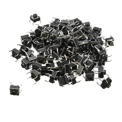 100pcs button Touch switch 6*6*5 keys button DIP 4pin 6*6*5mm Light touch switch DIP4 /OFF Touch 6x6x5