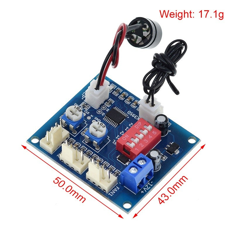 Four-wire PWM fan thermostat computer cooling, fan temperature control module automatic temperature control speed DC 12V
