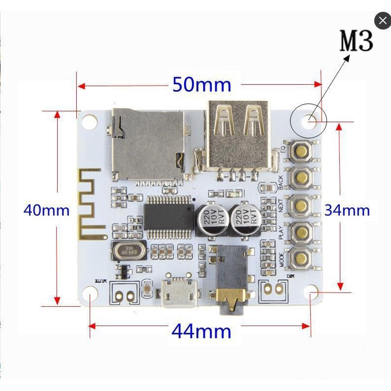 Bluetooth Audio Receiver board with USB TF card Slot decoding playback output A7-004 5V 2.1 Wireless Stereo Music Module