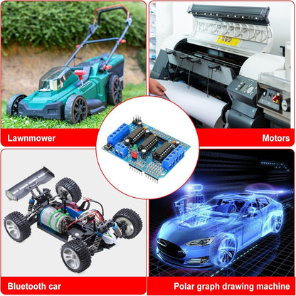 L293D DC Motor Drive - Stepper Motor Control Shield Module Expansion Board Fit for Arduino UNO/Duemilanove/Raspberry Pi/Computer/Arduino Mega 2560