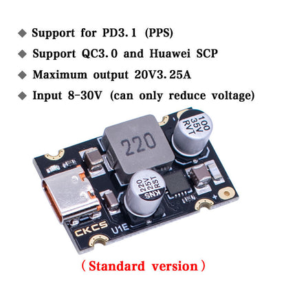 QC4.0 QC3.0 Type-C USB PD65W Fast Charging Adapter Module DC8-32V 3.25A 65W Step Down Module SCP/FCP/PD
