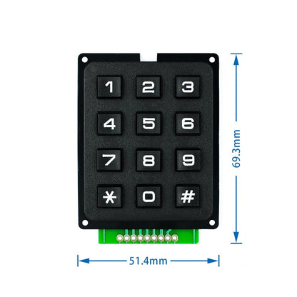 3*4 4*4 Matrix Switch Keyboard Keypad Array Module Abs Plastic Keys 4X4 3X4 12 16 Key B