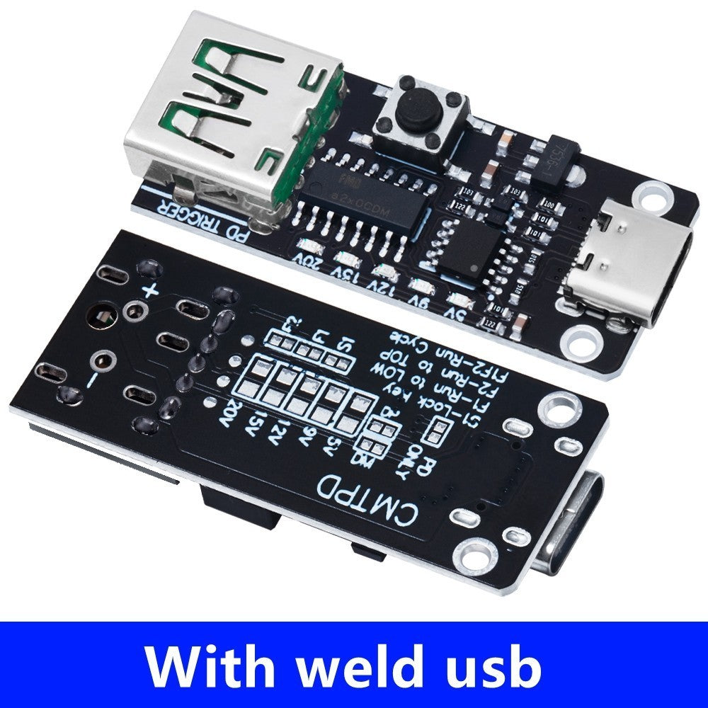 100W 5A USB-C Fast Charge Trigger Board Module PD/QC Decoy Board Fast Charge USB Type-c PD 2.0 3.0 Power Delivery Boost Module