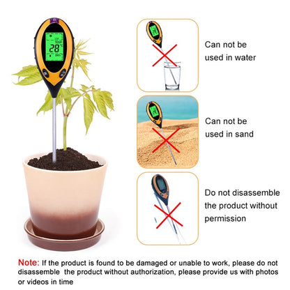 Fulabs Soil pH Tester Digital Multifunction Tester PH Light Moisture Acidity Moisture Meter Plant Soil Tester Kit 4 In 1