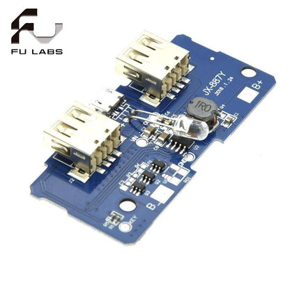 18650 Dual Micro USB 3.7V to 5V 2A Boost Mobile Power Bank DIY 18650 Lithium Battery Charger PCB Board Step Up Module With Led