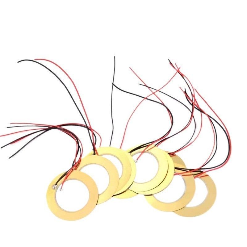 Fulabs 10Pcs Piezoelectric Piezo Ceramic Wafer Plate Element Sounder Sensor with Wire 60mm for Buzzer Loudspeaker 12/15/20/27/35/50mm