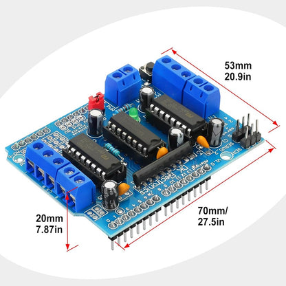 L293D DC Motor Drive - Stepper Motor Control Shield Module Expansion Board Fit for Arduino UNO/Duemilanove/Raspberry Pi/Computer/Arduino Mega 2560