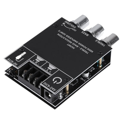 1pcs ZK-502MT Bluetooth 5.0 Subwoofer Amplifier Board Stereo AUX Bass Treble Amplifier 2*50W 12V 24V