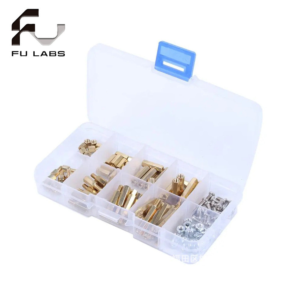 120pcs M3 Solid Brass Copper PCB Board Hex Hexagon Standoff Pillar Spacer Column Screw Nut Assortment Kit Set