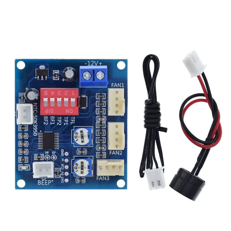 Four-wire PWM fan thermostat computer cooling, fan temperature control module automatic temperature control speed DC 12V