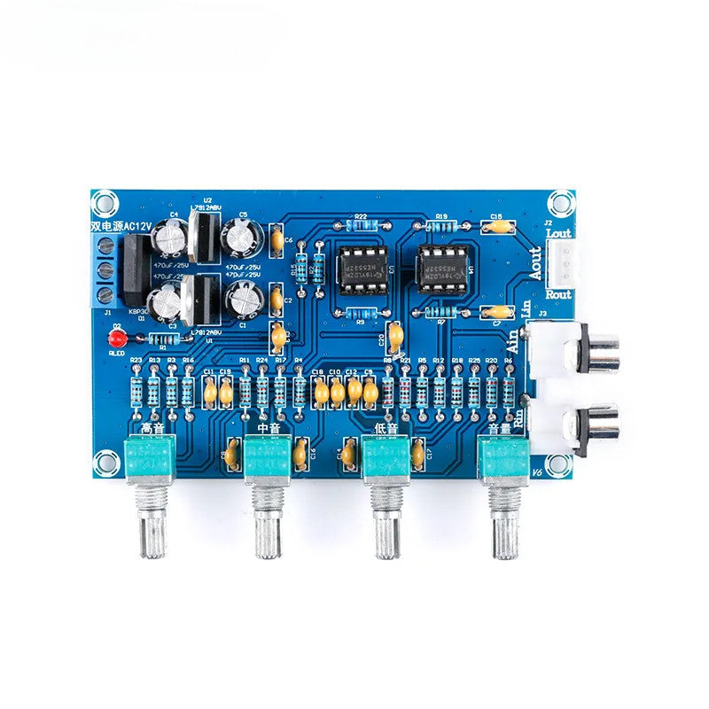 XH-M164 NE5532 Stereo Pre-amp Preamplifier Tone Board Audio 4 Channels Amplifier Module 4CH CH Control Circuit Telephone Preamp