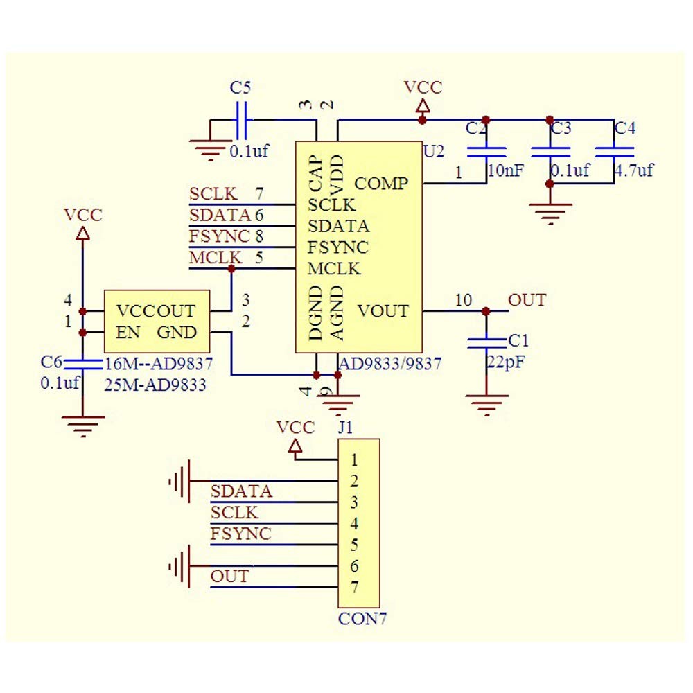 AD9833 Programmable Microprocessors Serial Interface Module Sine Square Wave DDS Signal Generator Module for Arduino