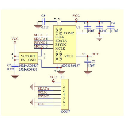 AD9833 Programmable Microprocessors Serial Interface Module Sine Square Wave DDS Signal Generator Module for Arduino