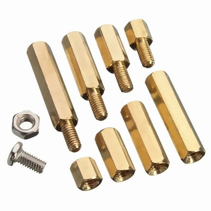120pcs M3 Solid Brass Copper PCB Board Hex Hexagon Standoff Pillar Spacer Column Screw Nut Assortment Kit Set