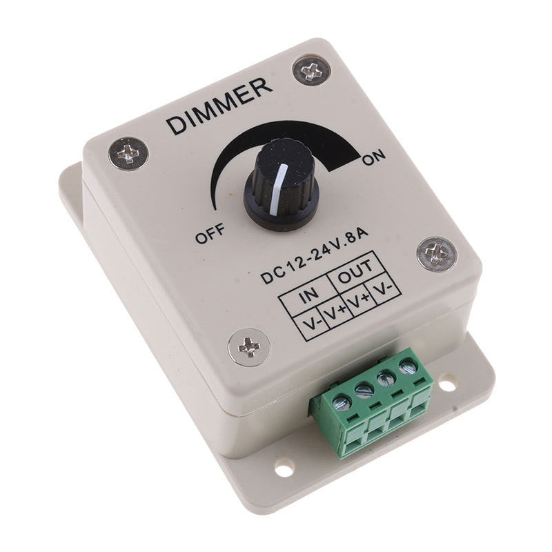 LED Dimmer Switch 12-24V 8A Adjustable Brightness Lamp Strip Driver Power Supply Controller