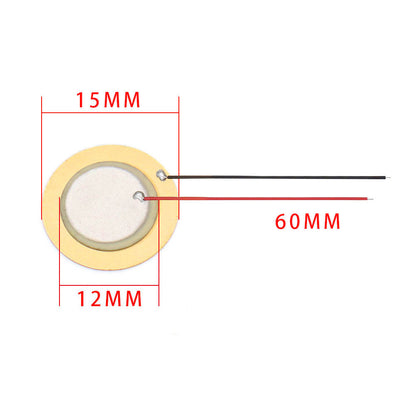 Fulabs 10Pcs Piezoelectric Piezo Ceramic Wafer Plate Element Sounder Sensor with Wire 60mm for Buzzer Loudspeaker 12/15/20/27/35/50mm