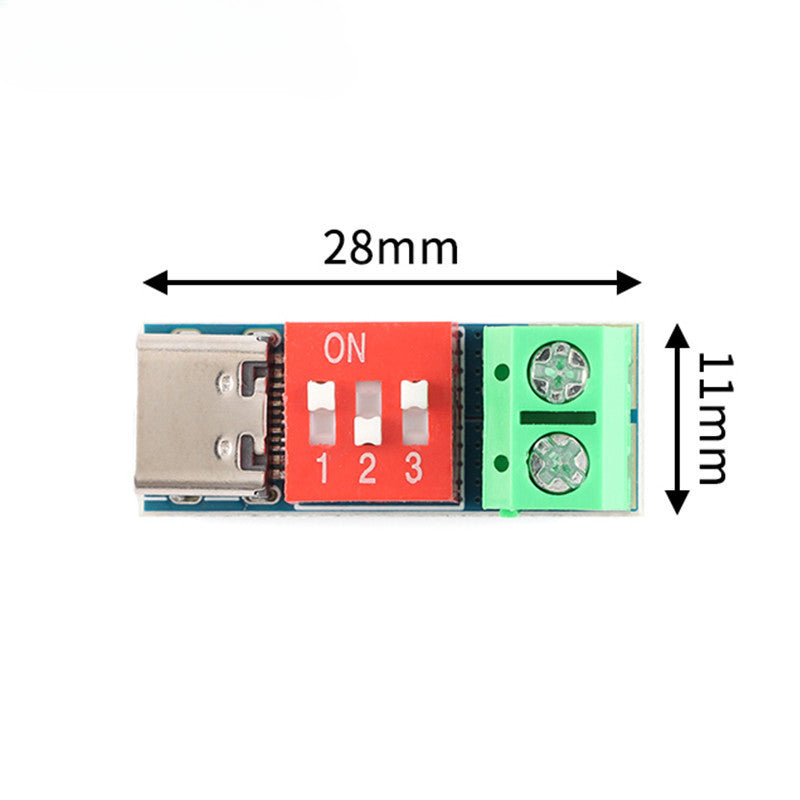 PDSink PD Decoy PD Fast Charging Test Board Adjustable Voltages 5V-20V Dial-code Adjustment Charge Connector