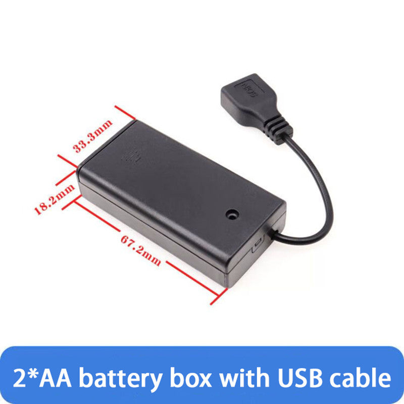 1pcs AA Slot Battery Holder Storage Box Case with USB Female Port Size 2/3/4/6/8