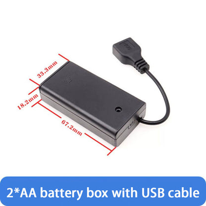1pcs AA Slot Battery Holder Storage Box Case with USB Female Port Size 2/3/4/6/8