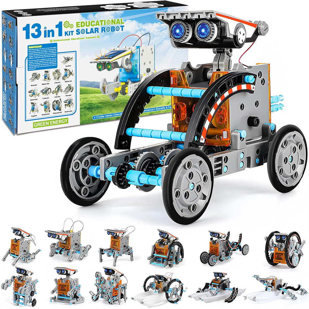 1pcs Solar Robot Kit Science Toy Solar Building Kit Diy Assembly Robotic 13 In 1