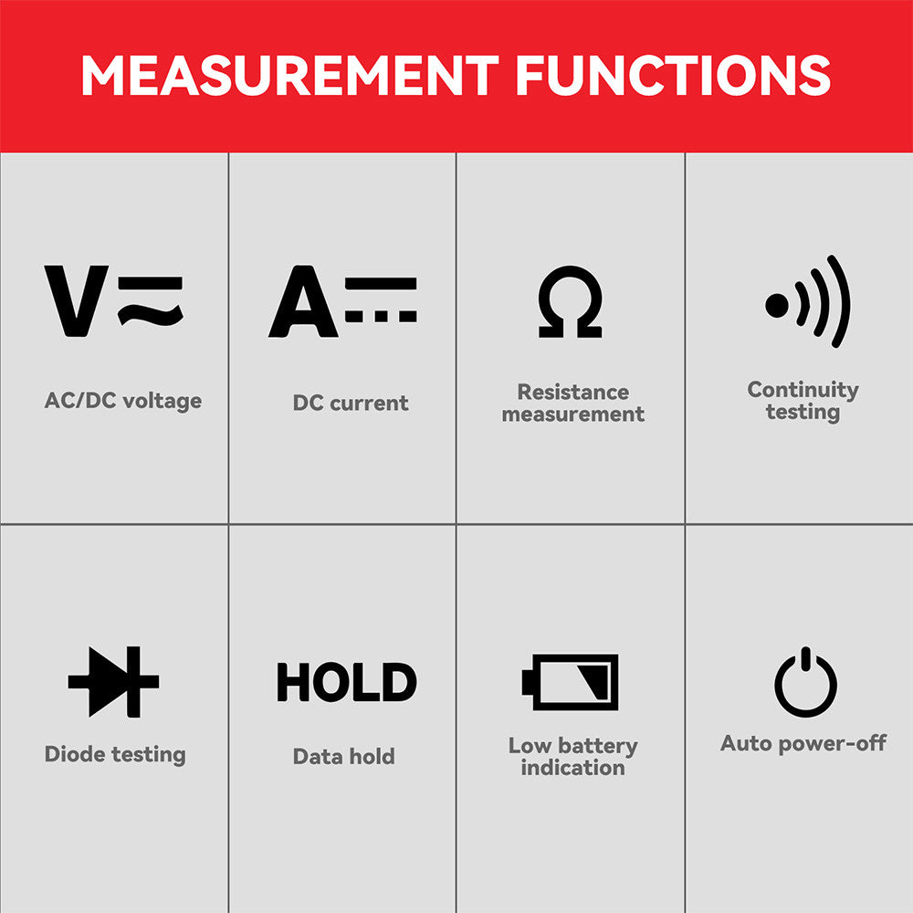 FULABS Digital Multimeter Tester Electrical Test Tool CAT.III 600V FU108L HT108L KIT
