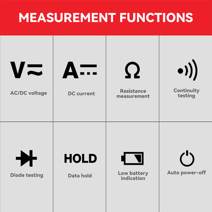 FULABS Digital Multimeter Tester Electrical Test Tool CAT.III 600V FU108L HT108L KIT