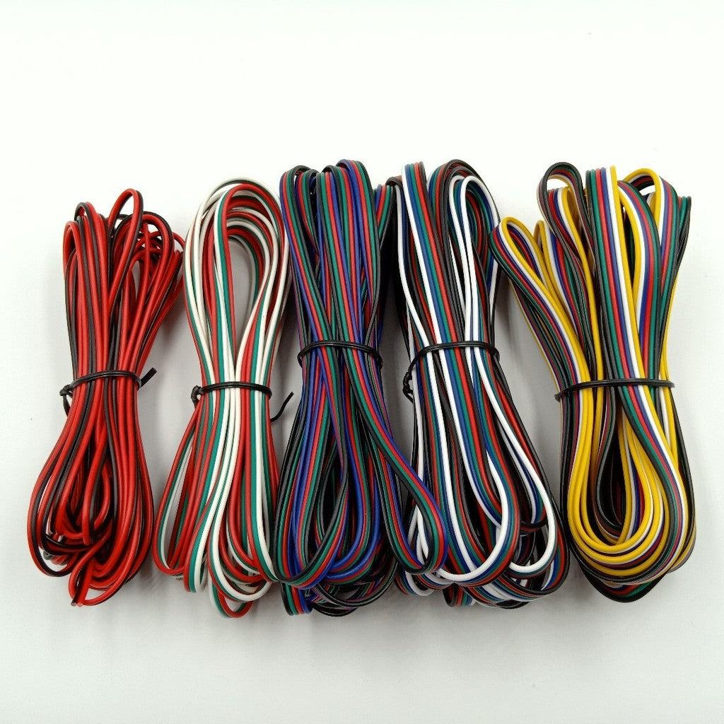 12V RGB 2P/3P/4 Cores LED Strip Extension Wire 1M
