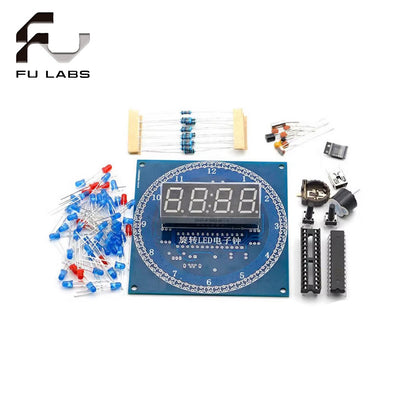 DS1302 DIY Rotating Digital LED Display Module Alarm Electronic Digital Clock Kit 51 SCM Learning Board 5V