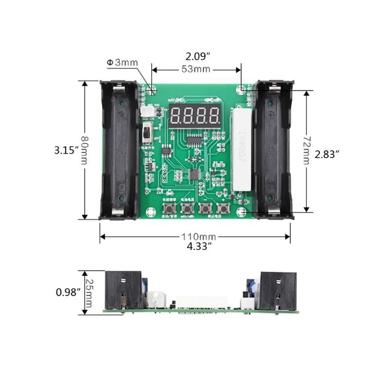 1pcs XH-M240 18650 lithium battery Capacity tester maH mwH digital discharge electronic load battery monitor