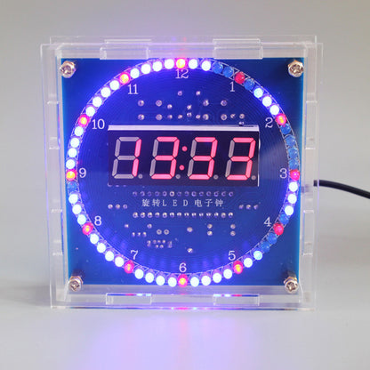 DS1302 DIY Rotating Digital LED Display Module Alarm Electronic Digital Clock Kit 51 SCM Learning Board 5V