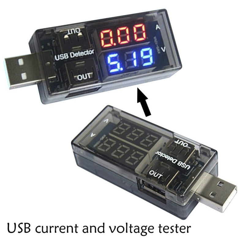 USB current and voltage detector tester USB meter voltage meter tester double table display battery voltage monitor