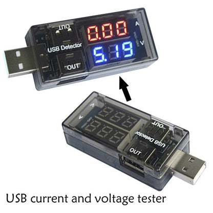 USB current and voltage detector tester USB meter voltage meter tester double table display battery voltage monitor