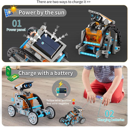 1pcs Solar Robot Kit Science Toy Solar Building Kit Diy Assembly Robotic 13 In 1