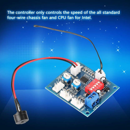 Four-wire PWM fan thermostat computer cooling, fan temperature control module automatic temperature control speed DC 12V