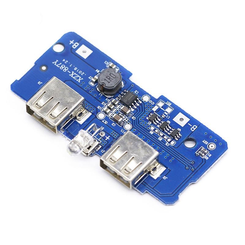 18650 Dual Micro USB 3.7V to 5V 2A Boost Mobile Power Bank DIY 18650 Lithium Battery Charger PCB Board Step Up Module With Led