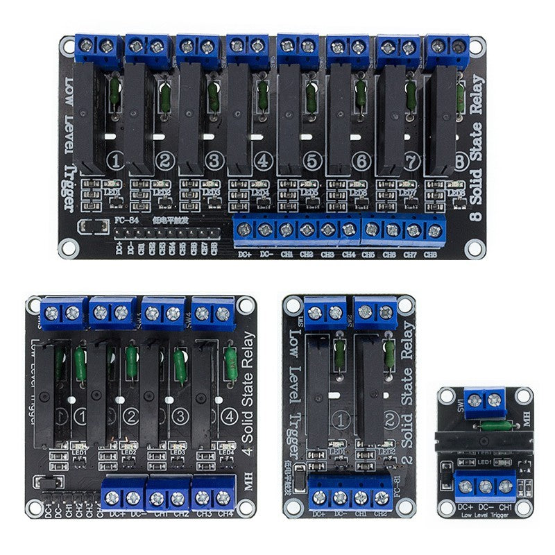 5V 1 2 4 8 Channel SSR G3MB-202P Solid State Relay Module 240V 2A Output with Resistive Fuse Diy Kit