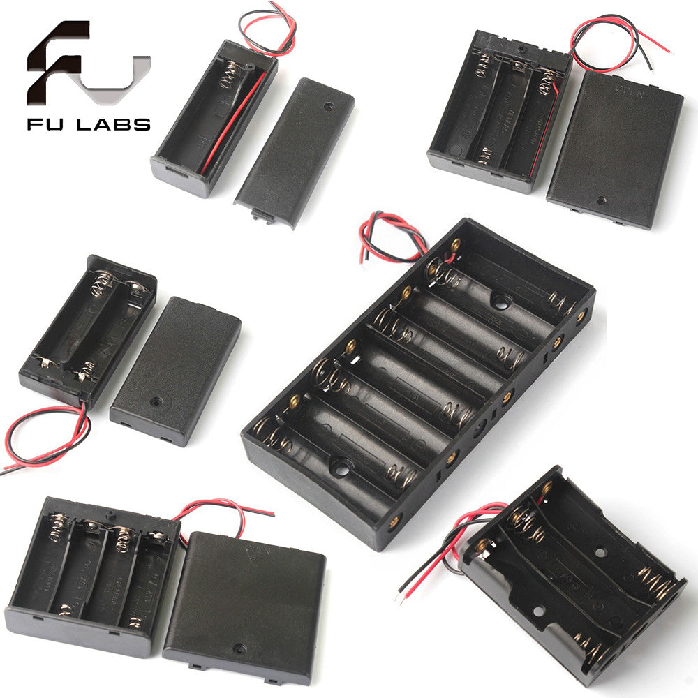 AA Size 1/2/3/4/6/8 Slot Battery Holder Storage Box Case with Wire Lead