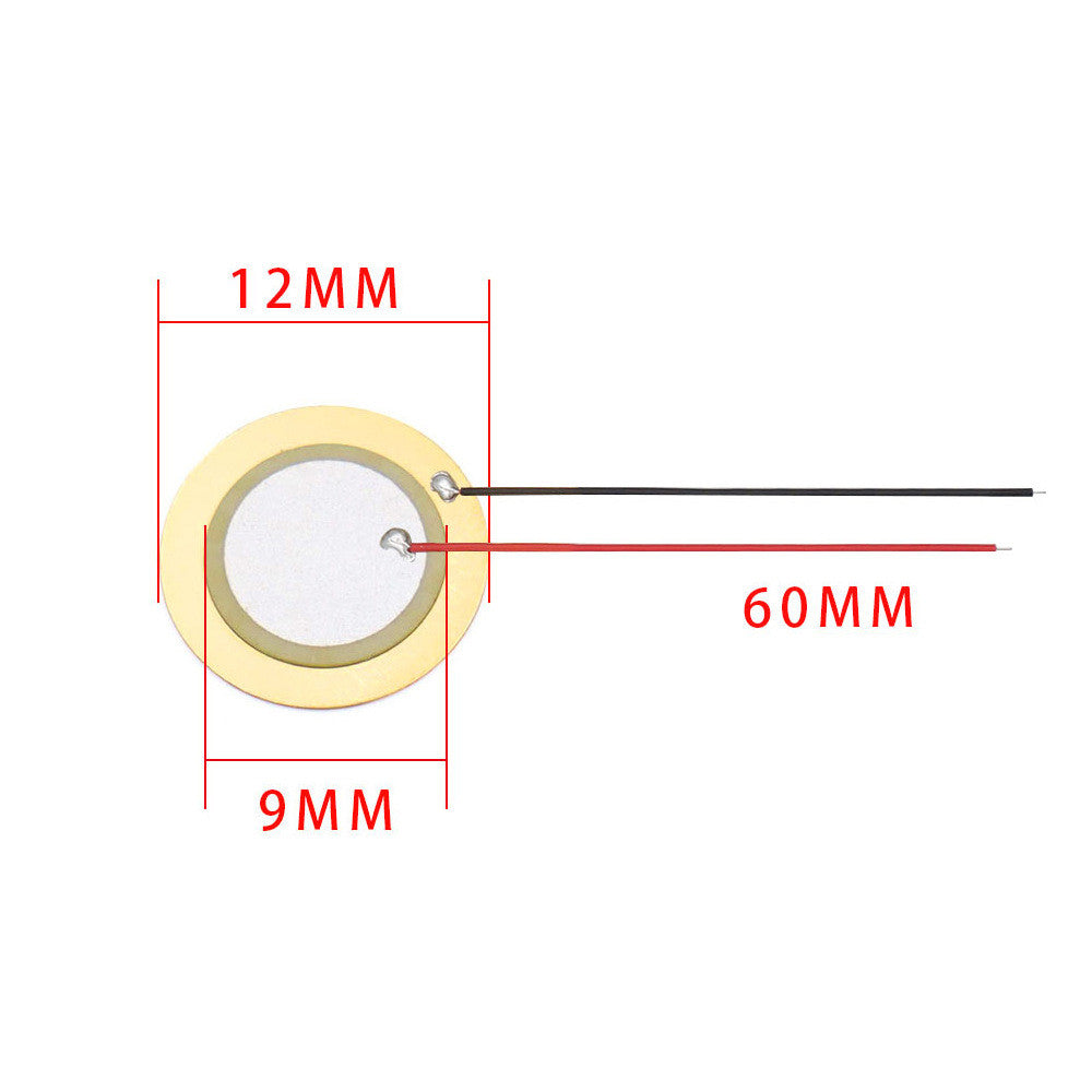 Fulabs 10Pcs Piezoelectric Piezo Ceramic Wafer Plate Element Sounder Sensor with Wire 60mm for Buzzer Loudspeaker 12/15/20/27/35/50mm